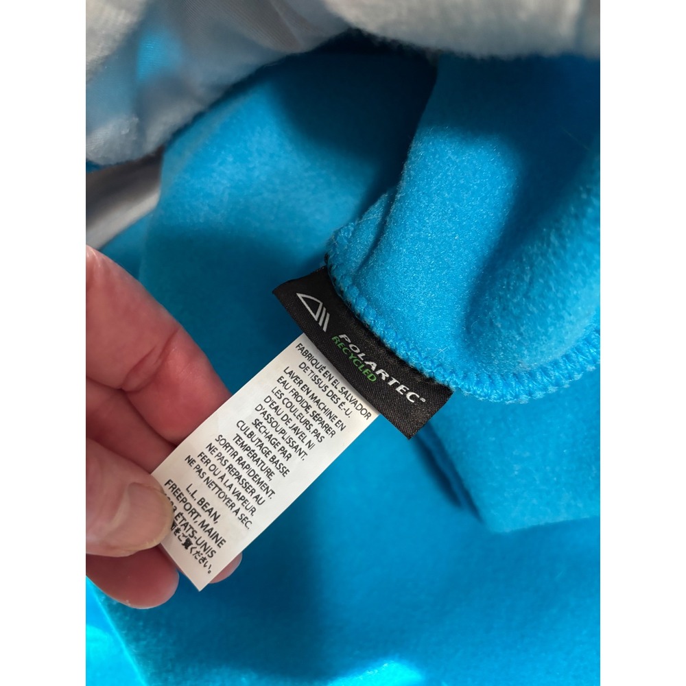 LL Bean Womens Polartec small Fleece Vest Cyan Blue Full Zip gorpcore - Picture 8 of 8